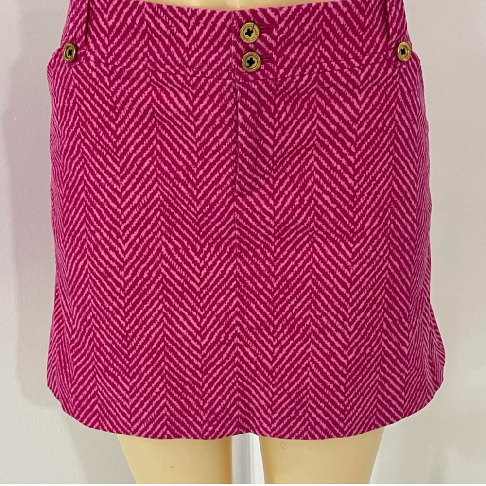 Lilly Pulitzer Fuchsia Herringbone Mini Skirt